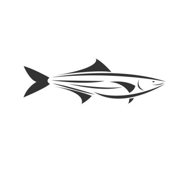 Vektör Yılanbaşlı Balık Siyah. Çizim. Logo. İkonum. Sembol. o