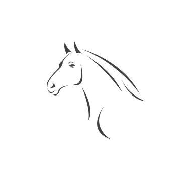 Vector head of horse black. Mammals. logo. icon. symbol. design.