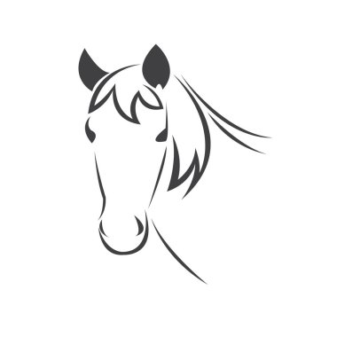 Vector head of horse black. Mammals. logo. icon. symbol. design.
