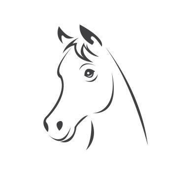Vector head of horse black. Mammals. logo. icon. symbol. design.