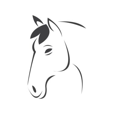 Vector head of horse black. Mammals. logo. icon. symbol. design.