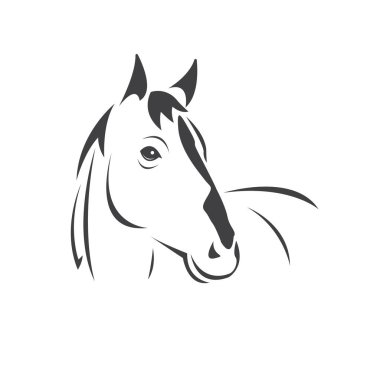 Vector head of horse black. Mammals. logo. icon. symbol. design.