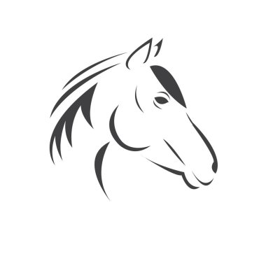 Vector head of horse black. Mammals. logo. icon. symbol. design.