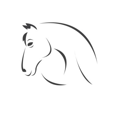 Vector head of horse black. Mammals. logo. icon. symbol. design.