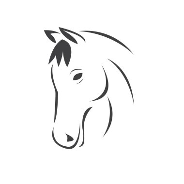 Vector head of horse black. Mammals. logo. icon. symbol. design.