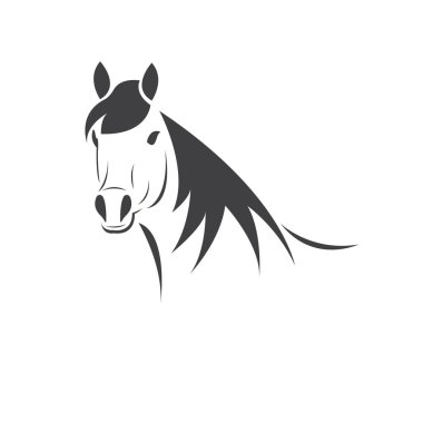 Vector head of horse black. Mammals. logo. icon. symbol. design.