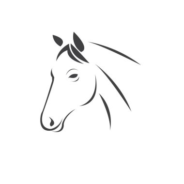 Vector head of horse black. Mammals. logo. icon. symbol. design.