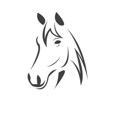 Vector head of horse black. Mammals. logo. icon. symbol. design.