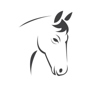 Vector head of horse black. Mammals. logo. icon. symbol. design.
