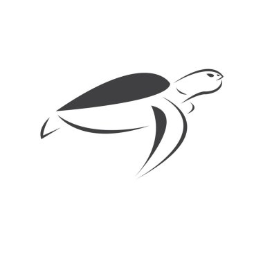 Beyaz arka planda Siyah Kaplumbağa Tasarımı Vektörü. Sürüngen. Bir