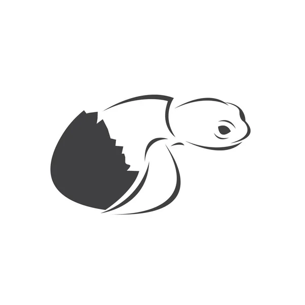 Vector Tortuga Diseño Negro Sobre Fondo Blanco Reptil Animales Criaturas — Archivo Imágenes Vectoriales