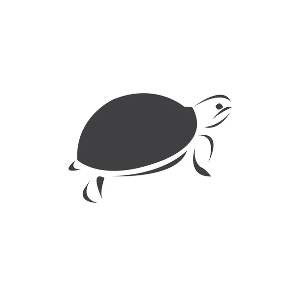 Vector Tortuga Diseño Negro Sobre Fondo Blanco Reptil Animales Criaturas — Archivo Imágenes Vectoriales