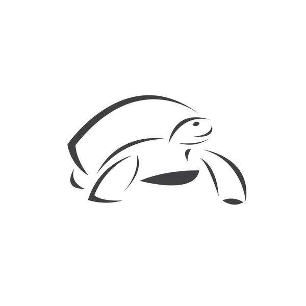 Vector Tortuga Diseño Negro Sobre Fondo Blanco Reptil Animales Criaturas — Vector de stock