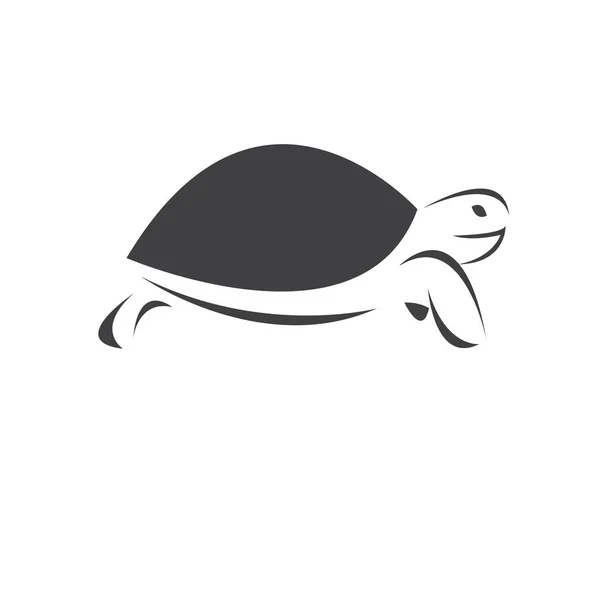 Vector Tortuga Diseño Negro Sobre Fondo Blanco Reptil Animales Criaturas — Archivo Imágenes Vectoriales