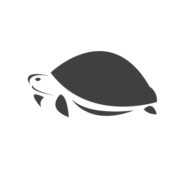 Vector Tortuga Diseño Negro Sobre Fondo Blanco Reptil Animales Criaturas — Archivo Imágenes Vectoriales