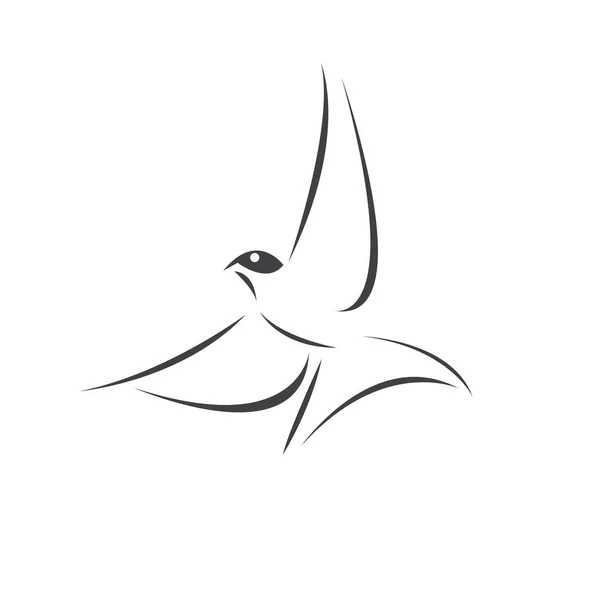 Vector Tragar Vuelo Diseño Sobre Fondo Blanco Bird Icono Animales — Archivo Imágenes Vectoriales