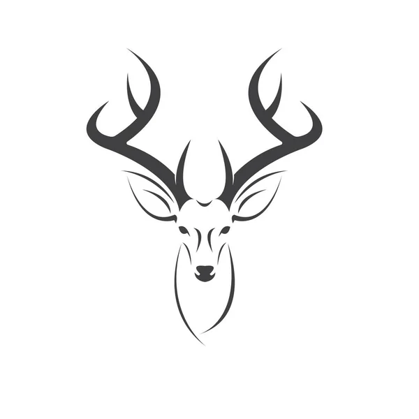 Designvektorillustration Für Das Hirsch Logo Auf Weißem Hintergrund Symbol Symbol — Stockvektor