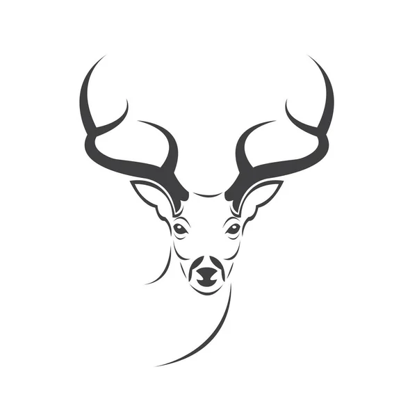 Designvektorillustration Für Das Hirsch Logo Auf Weißem Hintergrund Symbol Symbol — Stockvektor