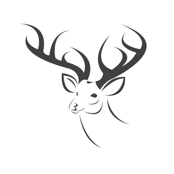 Ilustración Vectorial Diseño Logotipo Ciervo Sobre Fondo Blanco Símbolo Icono — Vector de stock