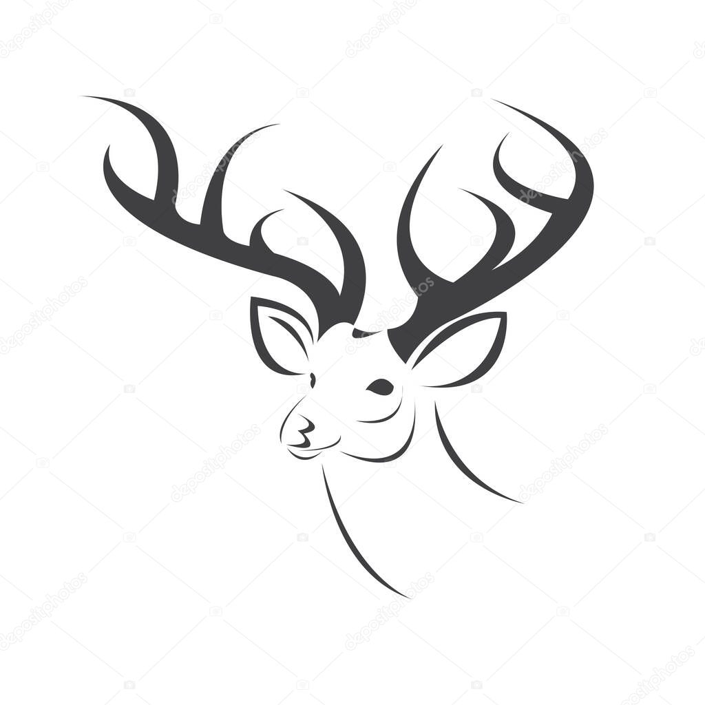 Deer logo design vector illustration. on white background. symbol. icon. Wild Animals