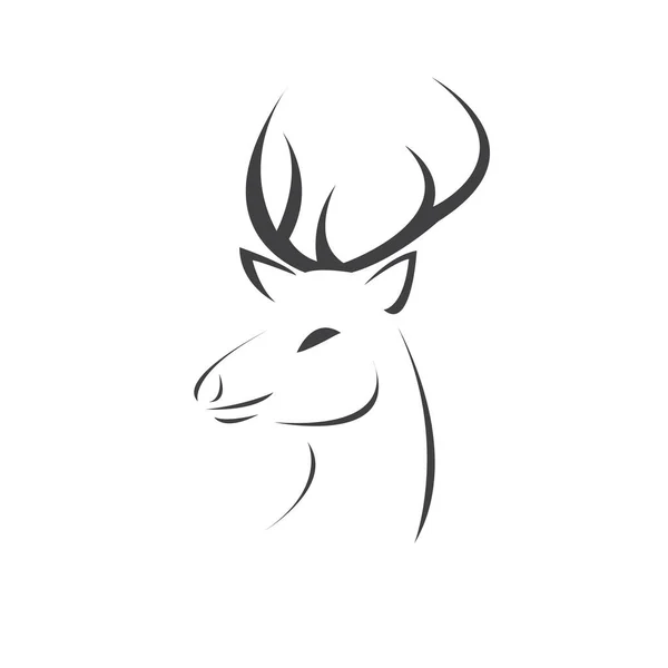 Illustration Vectorielle Logo Cerf Sur Fond Blanc Symbole Icône Animaux — Image vectorielle