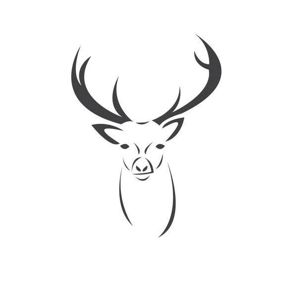 Designvektorillustration Für Das Hirsch Logo Auf Weißem Hintergrund Symbol Symbol — Stockvektor