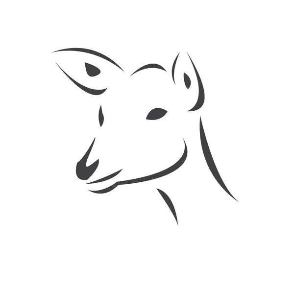 Mladý Jelen Černá Vektor Symbol Ikony Logo Ilustrátor Bílém Pozadí — Stockový vektor