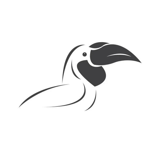 Boynuz Gagalı Siyah Tasarım Vektörü Vahşi Hayvan Kuş Kolay Düzenlenebilir — Stok Vektör