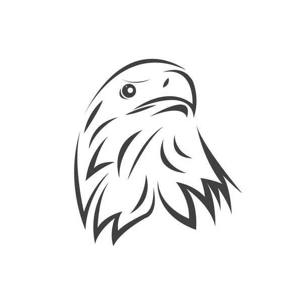 Tête Vectorielle Aigle Noir Logo Mascotte Illustration Sur Fond Blanc — Image vectorielle