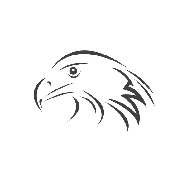 Vector Head Eagle Black Logo Mascot Illustration White Background — Stock Vector