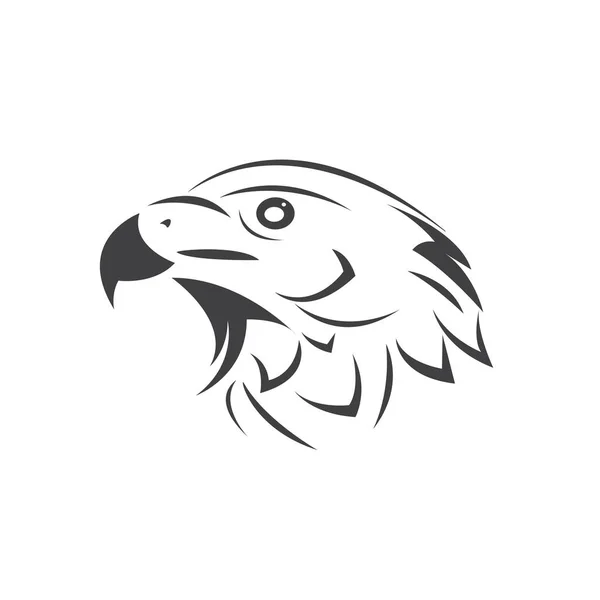 Tête Vectorielle Aigle Noir Logo Mascotte Illustration Sur Fond Blanc — Image vectorielle