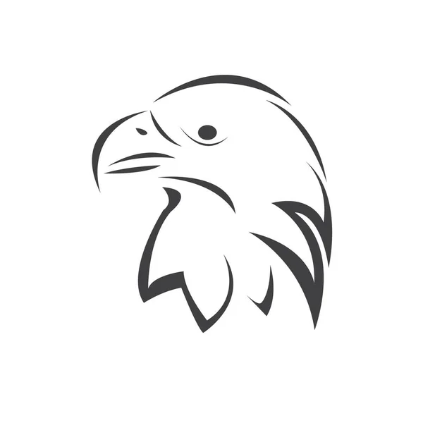 Vector Head Eagle Black Logo Mascot Illustration White Background — Stock Vector