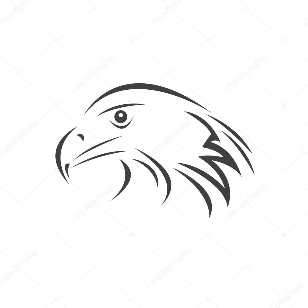 Vector Head of an Eagle. Black. Logo. Mascot. illustration. on white background