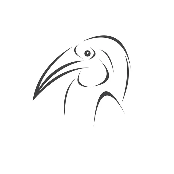 Vector Hornbill Design Noir Animal Sauvage Oiseau Illustration Vectorielle Couches — Image vectorielle