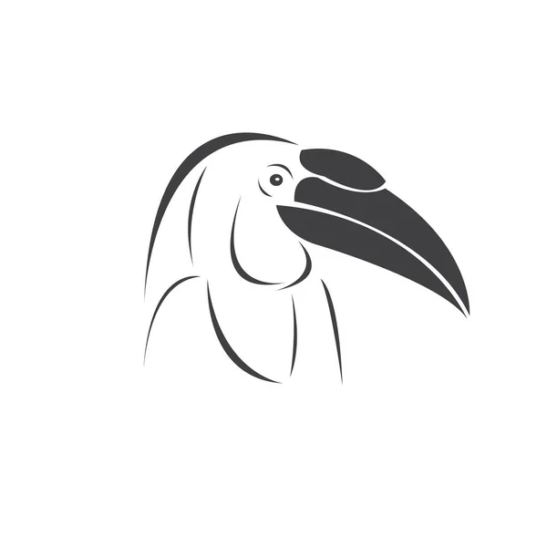 Wektor Projektu Hornbill Black Dzikie Zwierzę Ptak Łatwa Edycja Ilustracji — Wektor stockowy