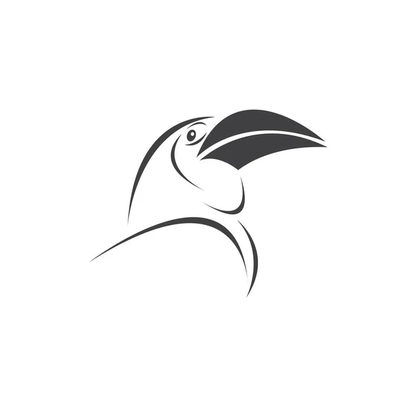 Vektor Von Hornvogel Black Design Wilde Tiere Vogel Einfach Editierbare — Stockvektor