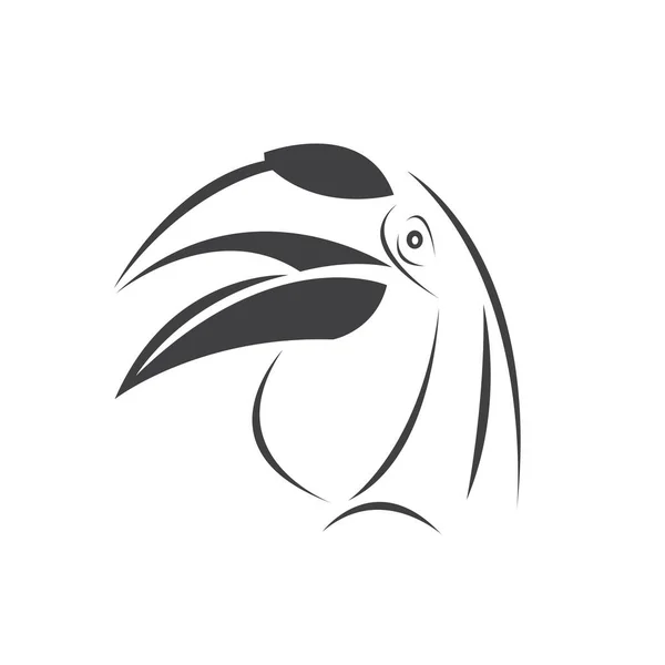 Διάνυσμα Ηornbill Μαύρο Σχέδιο Άγρια Ζώα Πουλί Εύκολη Επεξεργάσιμη Πολυεπίπεδη Royalty Free Εικονογραφήσεις Αρχείου
