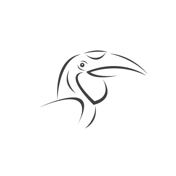 Vector Hornbill Black Design Wild Animal Bird Easy Editable Layered Stock Vector