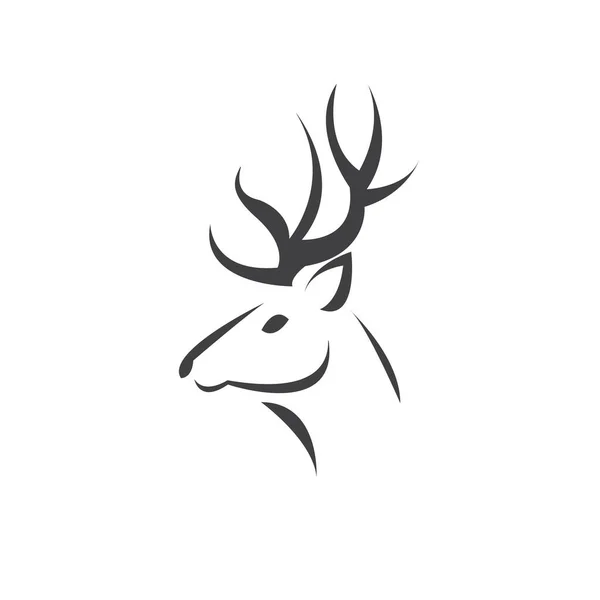 Ilustración Vectorial Diseño Logotipo Ciervo Sobre Fondo Blanco Símbolo Icono — Vector de stock