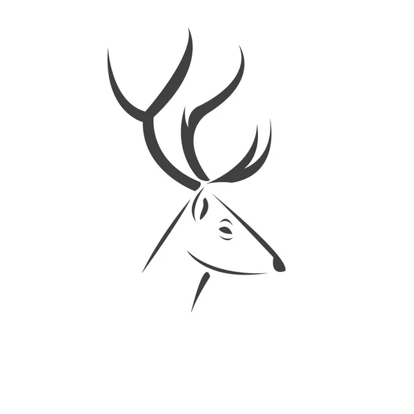 Designvektorillustration Für Das Hirsch Logo Auf Weißem Hintergrund Symbol Symbol Stockvektor
