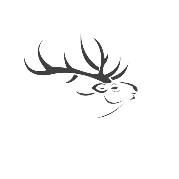 Deer Logo Design Vector Illustration White Background Symbol Icon Wild Stock Illustration