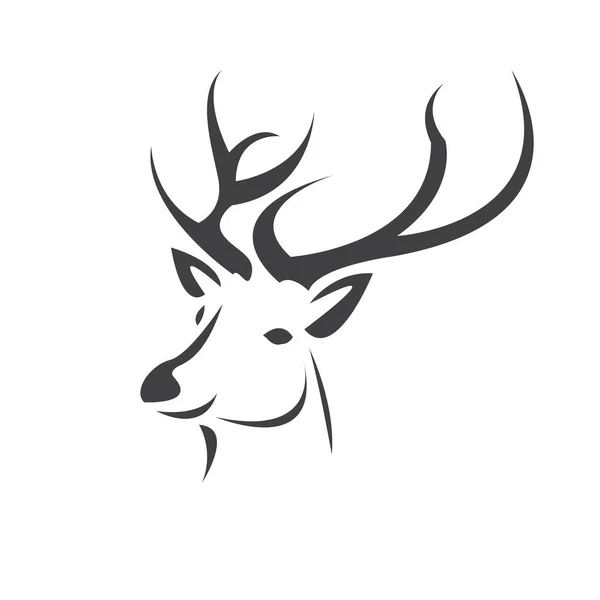 Deer Logo Design Vector Illustration White Background Symbol Icon Wild Stock Illustration