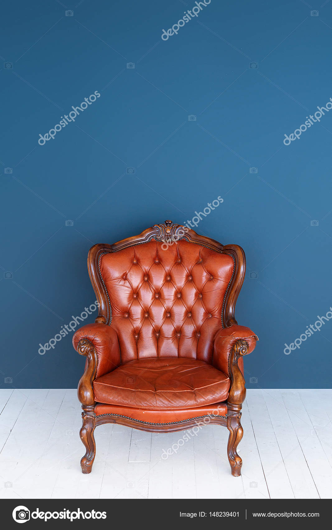 Vintage Leather Luxury Brown Armchair Classic