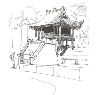 Bir pagoda taslağını