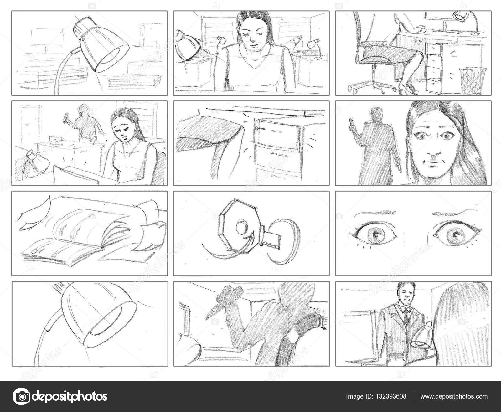 Horror storyboard with a woman Stock Photo by ©skmp 132393608