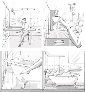 Lüks hayat hakkında storyboard