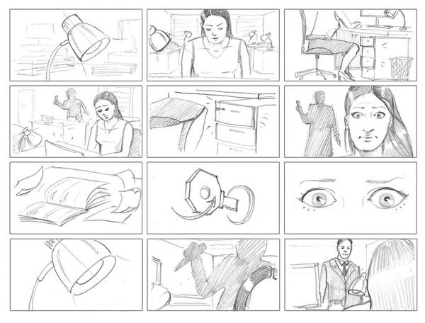 Horror storyboard with a woman — Stock Photo, Image