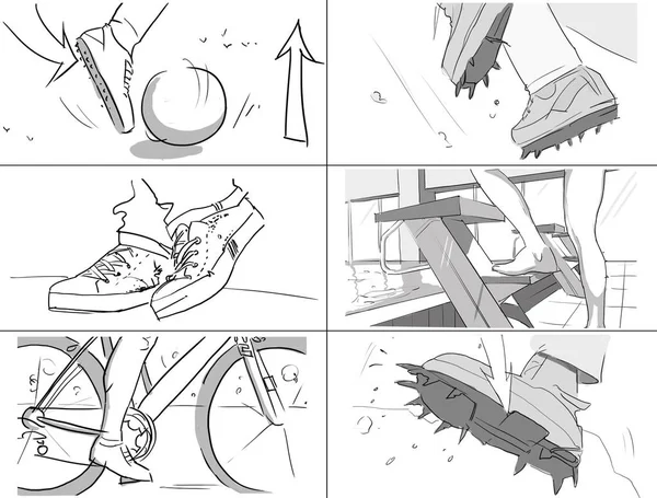 Perna diferente move storyboards — Fotografia de Stock