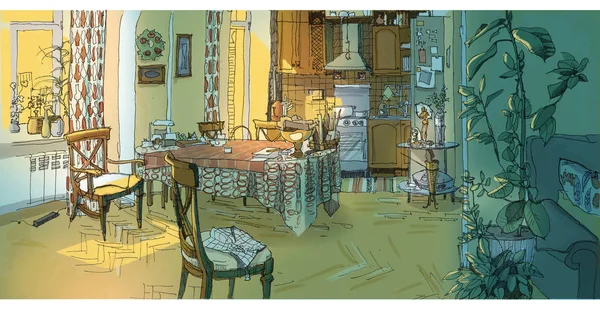 Interior de uma cozinha — Fotografia de Stock