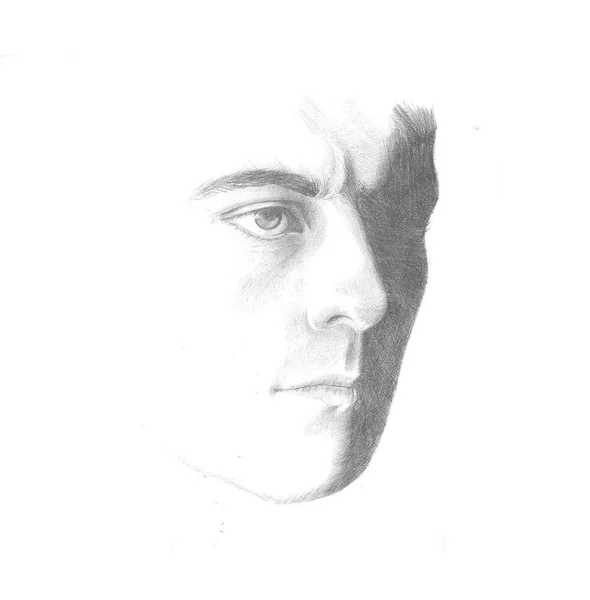 Pencil male portrait — Stock Photo, Image